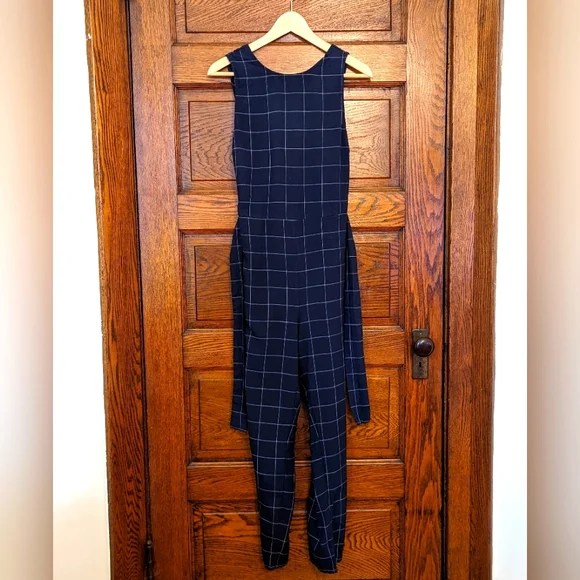 Marine Layer Jumpsuit X-Small Blue Checked - Picture 2 of 7